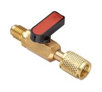 Air Conditioning Refrigerant Compact Ball Valve, Brass Connect Fittings, 1piece, HVAC Adapter, Angle Ball Valve, Leakproof Charging Control, For Home Indoor Dorm Apartment Hotel Rental Living Room
