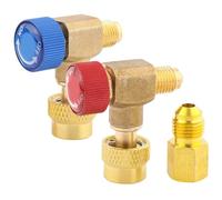 Air Conditioning Safety Valve Copper 90 Degree Right Angle Adapter Compatible with R22 R32 R410 Connectors for Secure and Reliable HVAC System Use (B)
