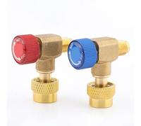 Air Conditioning Safety Valve Copper 90 Degree Right Angle with Connectors Compatible with R22 R32 R410 HVAC (A)