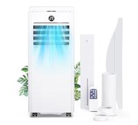 Air Conditioning Unit, 7000BTU Air Conditioner with 2 Control Ways, Digital Display, Installation Kit, Low Energy, 1-24 H Timer, 4 IN 1 Ventilation Conditioning Cooling Modes for Room up to 25m²