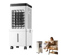 Air Conditioning Unit Portable Evaporative Cooler Dual Tank | Dual Water Tank System, High Speed Turbine Motor, Quiet Nighttime Mode, Wide Angle Airflow, Professional Office Use