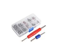 air Conditioning Valve + 102 pcs Auto A/C Pneumatic Valve A/C Valve R134a / R12 Valve Insert Accessories Valve stem Assortment with mounting Tool Replacement Accessory