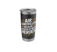 Air Controller Pilots Need Heroes Funny Flight Control Mens Stainless Steel Insulated Tumbler