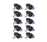 air Flow Controller+ Pneumatic Air Valve Flow Speed Controller Throttle 10 pcs/Set Push in Speed Controller 6mm Pneumatic Air Flow Control Valve Connector