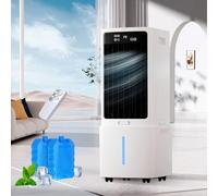 Air Cooler 12L 4-in-1 Portable Mobile Air Conditioner, Humidifier Purifier with Remote and 2 Ice Packs, Touch Screen