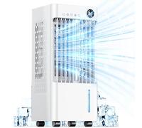 Air Cooler 5.2L, Mobile Air Conditioners with Remote Control, 4-IN-1 Portable Air Conditioners, Evaporative Air Cooler with 3 Speeds, 120°Oscillation,24H Timer, Portable Ac for Room Home Office