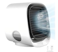 Air Cooler Fan, Portable Air Conditioner with LED Nightlight & 300ml Tank, Small Aircon Unit for Bedroom Car Desktop Office