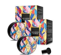 Air Cushion CC Cream, Mushroom Head Air Cushion CC Cream, BB Cream Foundation Makeup, Moisturizing Concealer, Makeup Long Lasting Matte, Easy to Apply (Ivory+Natural)