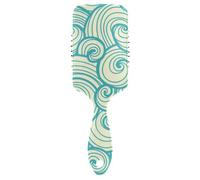 Air Cushion Comb Abstract Swirl Line Blue Yellow Scalp Massage Brush Wet And Dry Hairbrush Wetbrush for Curly Hair Detangling and Adding Shine
