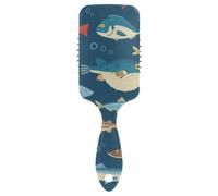Air Cushion Comb Colorful Hawaiian Fish Goldfish Blue Paddle Brush Wet And Dry Hairbrush Wetbrush for Women Makes Hair Smooth