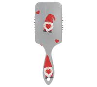 Air Cushion Comb Cute Valentines Gnomes Red Hats and Hearts Gray Paddle Brush Wet And Dry Hairbrush Wetbrush for Thick Hair Improve Hair Texture