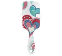 Air Cushion Comb Valentines Day Doodle Pink Green Hearts Paddle Brush Wet And Dry Hairbrush Wetbrush for Women Makes Hair Smooth