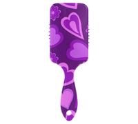 Air Cushion Comb Valentines Day Hearts Purple Flowers Scalp Massage Brush Wet And Dry Hairbrush Wetbrush for Women Makes Hair Smooth