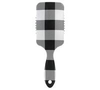 Air Cushion Comb White and Black Buffalo Plaid Tartan Check Scotland Paddle Brush Wet And Dry Hairbrush Wetbrush for Women Men Makes Hair Smooth