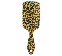 Air Cushion Comb Yellow Leopard Spots Paddle Brush Wet And Dry Hairbrush Wetbrush for Women Girls Detangling and Adding Shine