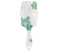 Air Cushion Hair Brush Cute Green Frogs Funny White Anti-static Brushes Wet And Dry Hairbrush Wetbrush for Thick Hair Detangling and Adding Shine