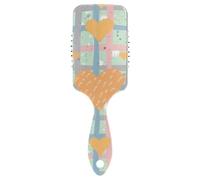 Air Cushion Hair Brush Cute Hearts Buffalo Plaid Blue Anti-static Massage Hair Comb Wet And Dry Hairbrush Wetbrush for Women Men Detangling and Adding Shine