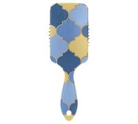 Air Cushion Hair Brush Moroccan Plaid Blue Yellow Paddle Brush Wet And Dry Hairbrush Wetbrush for Thick Hair Conditioning Hair Texture