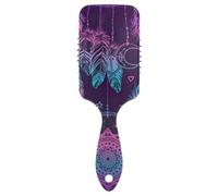 Air Cushion Hair Brush Native American Indian Talisman Blue Purple Scalp Massage Brush Plastic Detangling Brushes for Women Men Conditioning Hair Texture