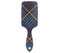 Air Cushion Hair Brush Navy Blue Yellow Buffalo Plaid Tartan Check Scotland Paddle Brush Natural Detangler Paddle Hairbrush for Women Improve Hair Texture