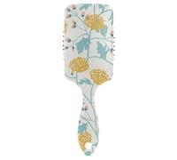 Air Cushion Hair Brush Vintage Chrysanthemum Yellow Flowers Anti-static Brushes Wet And Dry Hairbrush Wetbrush for Women Detangling and Adding Shine