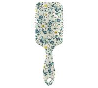 Air Cushion Hair Brush Yellow Floral Green Leave Paddle Brush Wet And Dry Hairbrush Wetbrush for Curly Hair Makes Hair Smooth