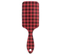 Air Cushion Hair Brushes Buffalo Plaid Tartan Check Scotland Red Black Christmas Paddle Brushes Wet And Dry HairBrushes for All Hair Types Detangling and Adding Shine