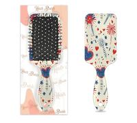 Air Cushion Paddle Hair Brushes for Women Girls, 4Th July Firework Heart Pattern Detangling Hairbrush For Wet Dry Curly and Fine Hair