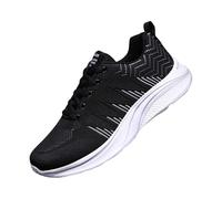 Air Cushion Road Running Shoes Men's Mesh Breathable Trainers Anti-Slip Lightweight Comfortable Work Boots Workout Athletic Gym Jogging Footwear Memory Foam Sneakers for Travel Trekking Grey
