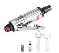 Air Die Grinder 1/4 Inch Cutting Angle Polisher Mini High Speed Lightweight Pneumatic Tool for Metal Grinding and Polishing Silver Blue 3mm Collet 23000 RPM (Silver)