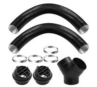 Air Diesel Heater Set, Diesel Heater Exhaust Pipe, 75mm Heater Car Auto Pipe Ducting T/Y Branch Warm Air Outlet Vent Kit 2pcs 75mm Tuyere + 4 Clips (Y-Type)
