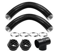 Air Diesel Heater Set, Diesel Heater Exhaust Pipe, 75mm Heater Car Auto Pipe Ducting T/Y Branch Warm Air Outlet Vent Kit 2pcs 75mm Tuyere + 4 Clips (T-Type 1)