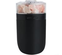 Air Diffuser,Humidifier, White 0.5L USB Humidifier Salt Lamp Design 7 Color Mood Light, Dual Spray Low Noise Under 36dB Diffuser for Car Bedroom Home Office(Black)
