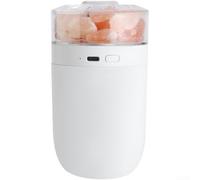 Air Diffuser,Humidifier, White 0.5L USB Humidifier Salt Lamp Design 7 Color Mood Light, Dual Spray Low Noise Under 36dB Diffuser for Car Bedroom Home Office(White)