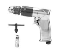 Air Drill 3/8 Inch Pneumatic Drill, Variable Speed Handheld Air Drill with Forward Reverse Function, 2000rpm Strong Bearing Design for Metal Wood Drilling (EU Style)