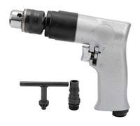 Air Drill Silver 3/8in Right Angle Pneumatic Super Power Drilling Tools OW Z02 G1/4in Silent Handle Exhaust One Finger Operation for Industrial Drilling Applications Steel