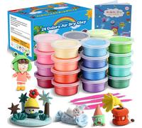 Air Dry Clay, 24 Colors Ultra Light Modeling iFergoo Magic 24