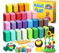 Air Dry Clay 27 Colours, Modelling Clay for Kids, DIY Molding Magic Clay for with Tools, Soft & Ultra Light, Toys Gifts for Age 3 4 5 6 7 8+ Years Old Boys Girls Kids
