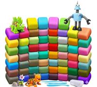 Air Dry Clay, 60 Pcs of Ultra Light Modeling Clay with 6 Sculpting Tools, DIY Creative Magic Clay, Non-Toxic ModelingtClay & Dough, Art and Craft Kit for Children, Greatest Present for Kids