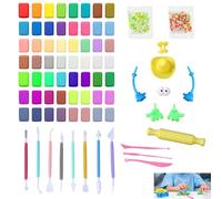 Air Dry Clay Air Dry Ultra Light Magic Clay, No-Toxic Modeling Clay & Dough,Air Dry Clay Set for Kids - 77 Piece Modelling Clay Kit with 56 Colours, Tools & Accessories - Soft Lightweight Craft