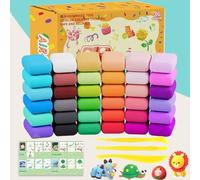 Air Dry Clay - Clay Model For - Modeling Dough - 36 Vibrant Colors For The, Self-Hardening Sculpture Bath, Ideal For School Projects, Large