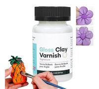 Air Dry Clay Glaze, 120ml Gloss Varnish for PolymerClays & Air Dry Clay, Waterproof Colourless C-Lay Glaze with Glossy Effect, Preventing Crazing Waterproof Crafting Tool for Home Studio Ceramics Oil