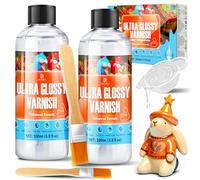 Air Dry Clay Glaze, 200ml New Formula Polymer Clay Glaze/ Sealant High Gloss Varnish, Waterproof & Scratch Resistant for Clay, Painting, Ceramics, Wood Prevents Cracking and Wear Remains Crystal Clear