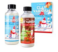 Air Dry Clay Glaze 2x100ml, Gloss & Matte Clear Transparent Varnish Sealant, Waterproof Prevent Scratches, Wear, Cracking, Clay Glaze for Polymer Clay Pottery Acrylic Painting Wood DIY Sculptures Art