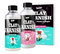 Air Dry Clay Glaze, 2x100ml High Gloss ＆ Matte Varnish Sealant, Ultra Gloss Pottery Glaze, Prevent Scratch Resistant, Yellowing, Waterproof - Clay Paint Kit for Pottery, Polymer Clay, Acrylic Painting