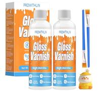 Air Dry Clay Glaze, Glossy Clay Varnish for Air Drying Clay, Ceramic, Oil Paint & Wood, Waterproof, Crack, Scratch & Wear Resistant (60ml*2)