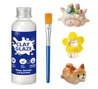 Air Dry Clay Glaze,High Gloss Finish Polymer Clay Glaze with Brush,Waterproof Varnish for Craft Pottery Oil Painting Wood to Prevent Scratches Wear Cracking