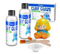 Air Dry Clay Glaze | New Version 2×100ml Transparent Clear High Gloss Clay Glaze Sealant - Anti-Scratch/Wear/Crack Waterproof Air Dry Clay Varnish for DIY Pottery, Acrylic Art, Wood & Polymer Clay