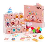 Air Dry Clay Kit - Cake Themed, Modeling Clay for Kids, DIY Model Magic Clay with Sculpting Tools and Tutorials, 12 Boxes Molding Clay, Ultra Light, Soft & Non-Sticky, Arts and Crafts Gift for Kids