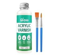 Air Dry Clay Varnish, Air Dry Clay Glaze Kit with 2 Brushes, Varnish to Prevent Crack and Yellow, for Craft Pottery, Oil Painting, Wood, High Gloss Scratch Resistant Waterproof